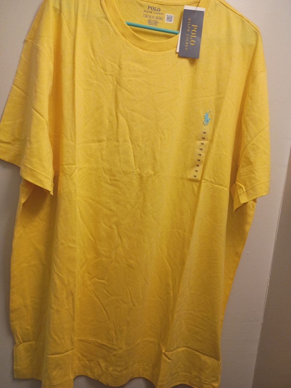 Polo by Ralph Lauren Yellow Crewneck Tee with Aqua Pony